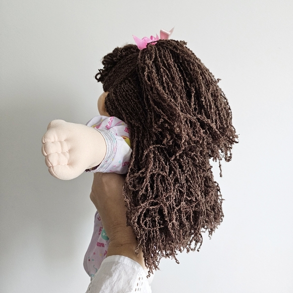 Rare 1990 First Edition Hasbro Cabbage Patch Curly Blue Eye Birthday Party Doll - Picture 12 of 16